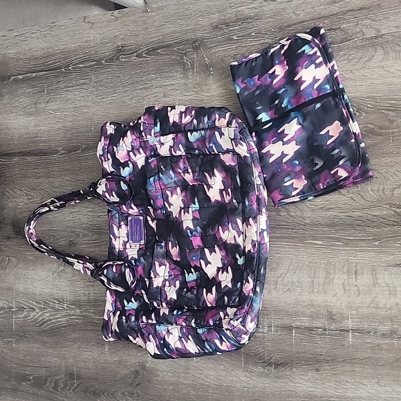 MARC by Marc Jacobs Pretty Nylon Eliz-A-Baby Diaper Bag, Black & Purple Multi - Picture 13 of 14